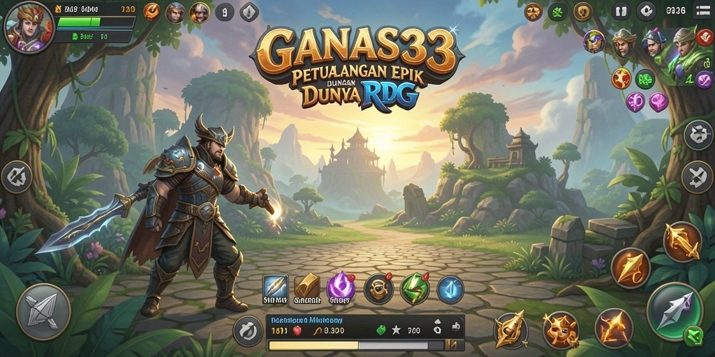 Tampilan gameplay RPG memukau dan penuh aksi dari GANAS33.