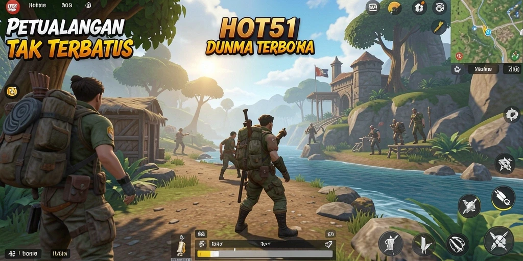 Tampilan gameplay HOT51 yang menawan dalam dunia terbuka.