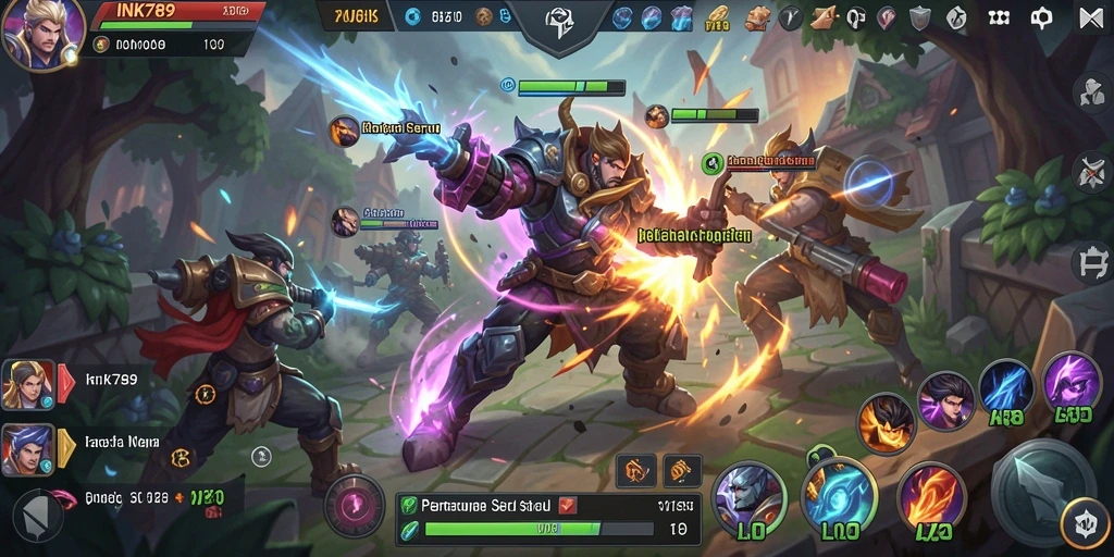 Gameplay epik INK789 dengan pertarungan seru dan strategi tim.