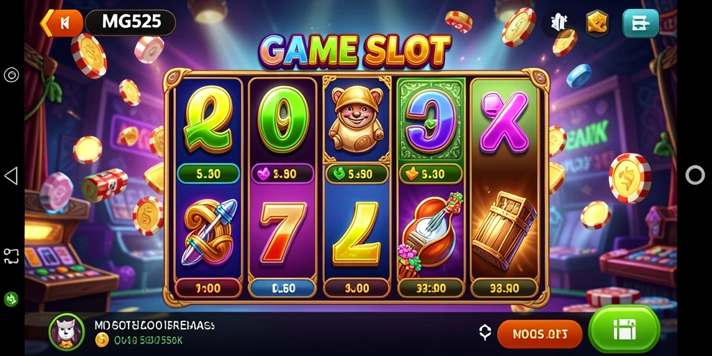 Tampilan menarik dari gameplay MG525 Slot yang seru.