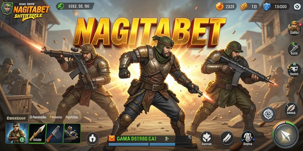 Tangkapan layar NAGITABET menampilkan aksi seru dalam pertempuran Battle Royale.