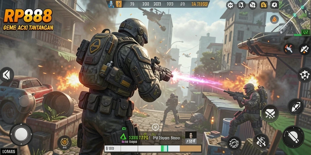 Tampilan gameplay RP888 yang intens dan seru.