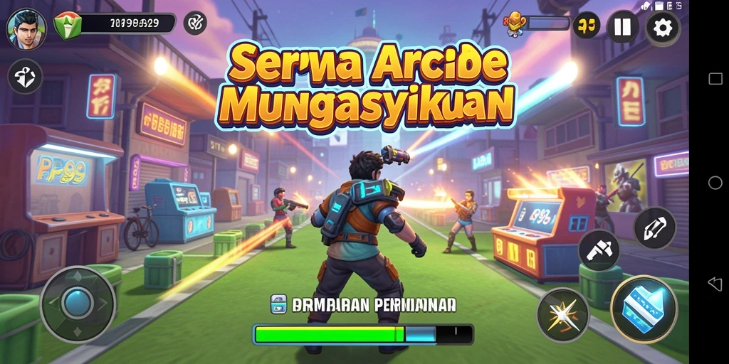 Screenshot menampilkan aksi seru gameplay RP99 dalam kategori Arcade.