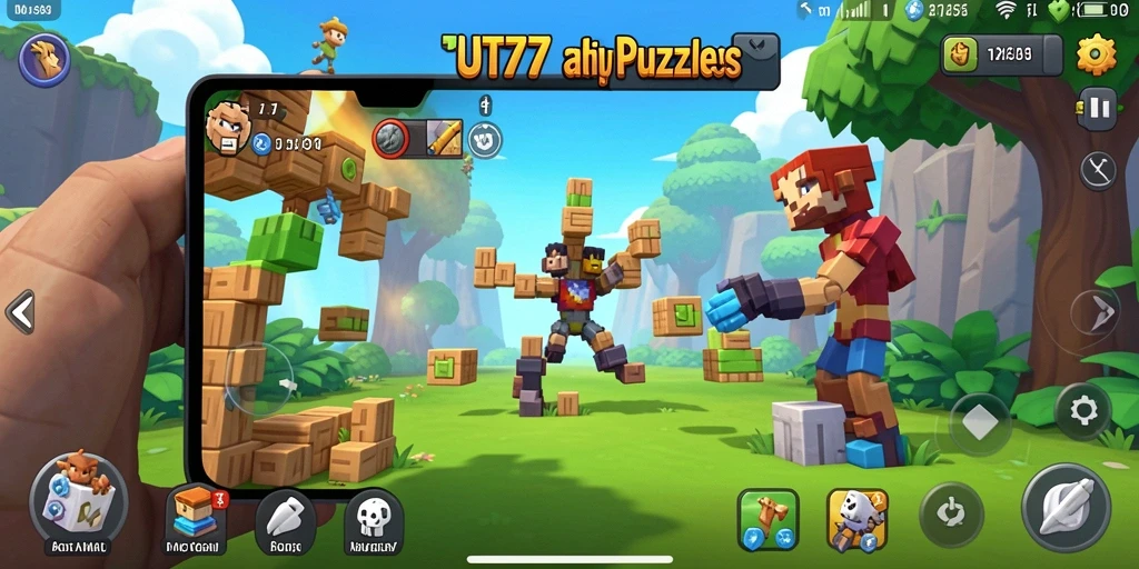 Screenshot UT77 menampilkan gameplay puzzle yang seru dan menantang.
